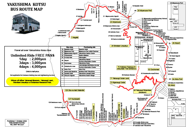 Bus Map & Fare Table